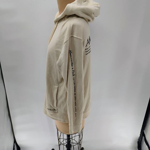 abercrombie fitch Logo Hoodie cream mens dictionary definition Abercrombie - Picture 9 of 14